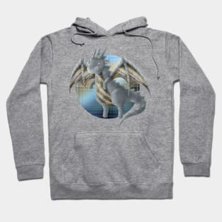 Kawaii Robotic Metal Dragon - With Background Hoodie